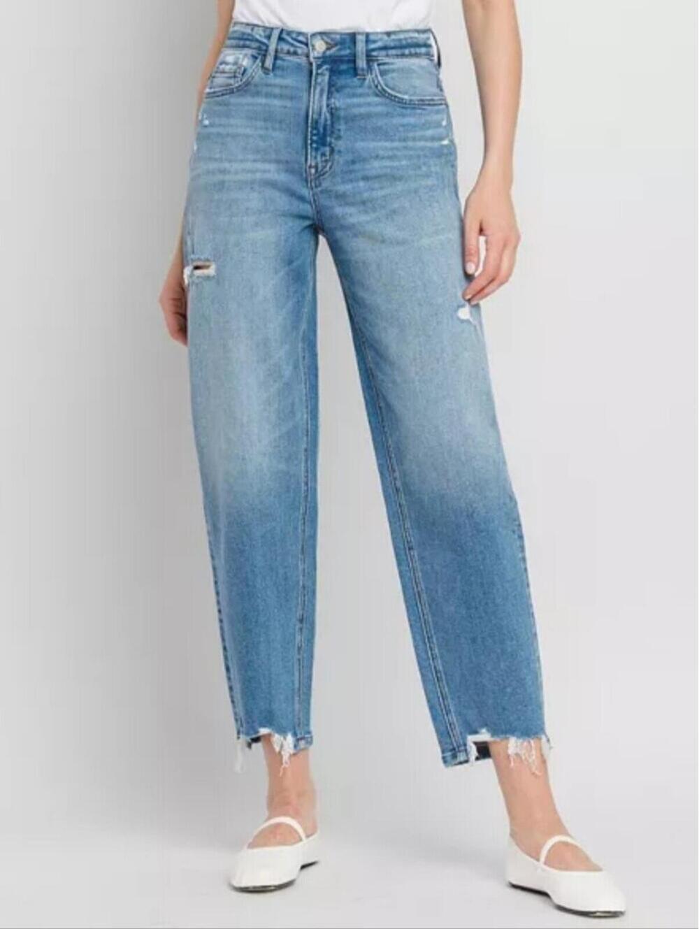 Flying Monkey Distressed Light Blue Boyfriend Jeans
